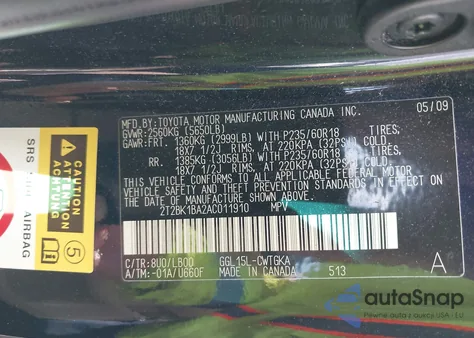 2010 Lexus Rx 350 from USA, damaged, VIN 2T2BK1BA2AC011910